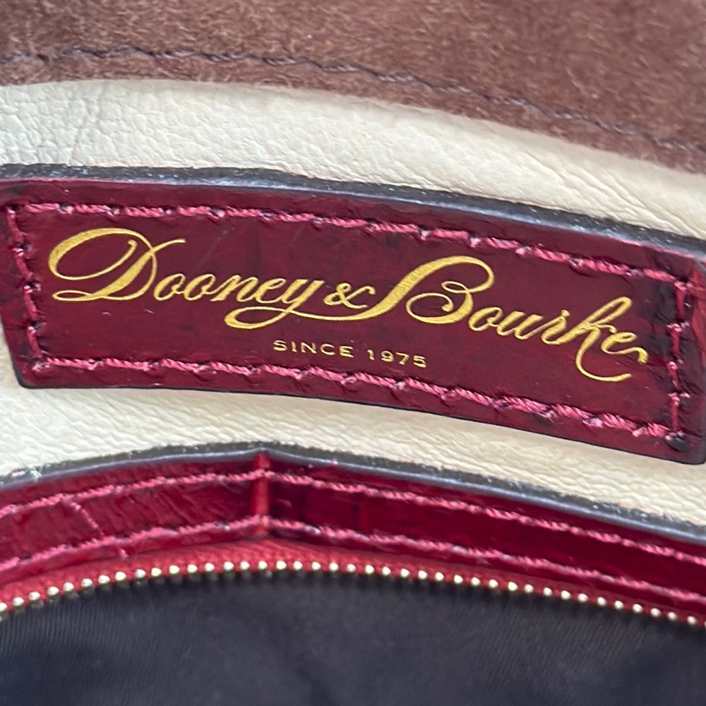Dooney & Bourke Burgundy Croc-Embossed Satchel - Picture 7 of 13